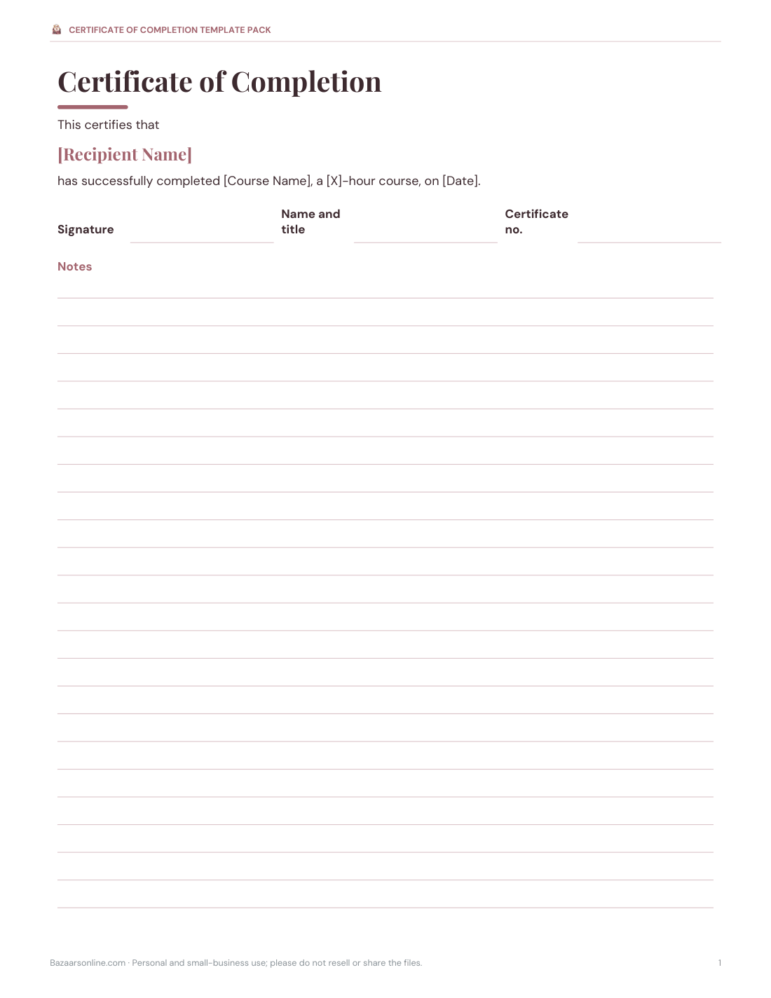 Preview of the first page of Editable wording templates (DOCX)